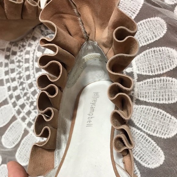 Jeffrey Campbell suede flats ruffle detail - Picture 2 of 7
